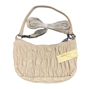 Collection 18 Oatmeal Ruched Shoulder Bag~NWT